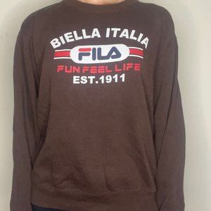 Fila~ Brown Crew Neck Pullover